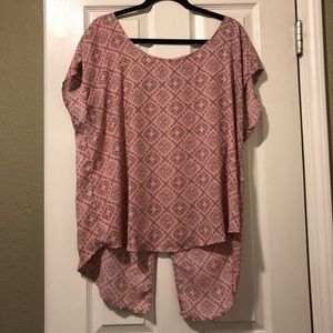 High-low pink blouse